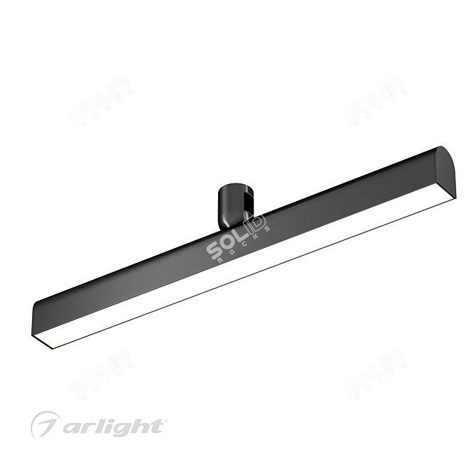 Linear Aluminum Track Light 3D model image 3