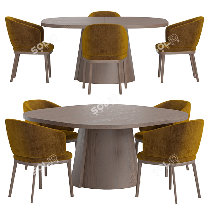 Sleek ICARUS Chair and ALTER Table 3D model image 5