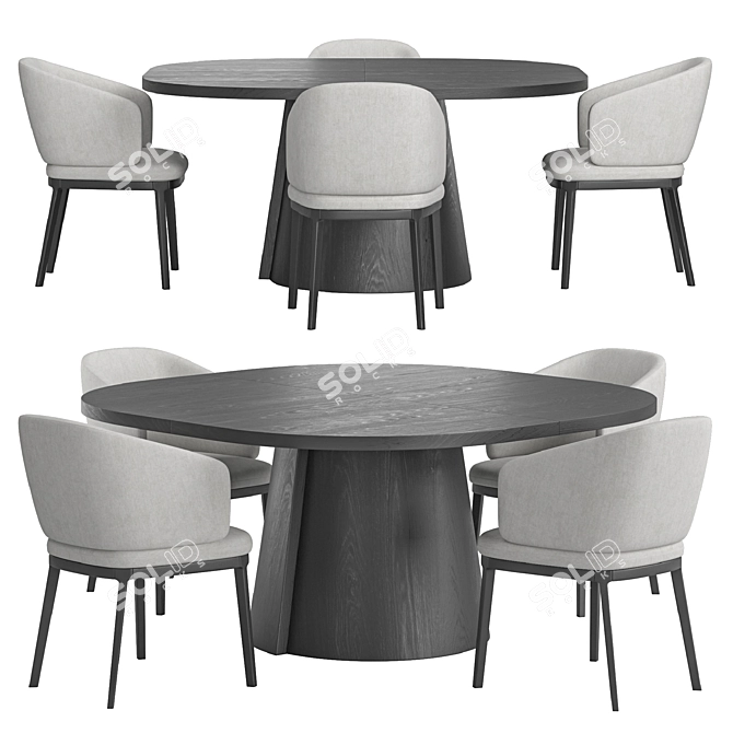 Sleek ICARUS Chair and ALTER Table 3D model image 6