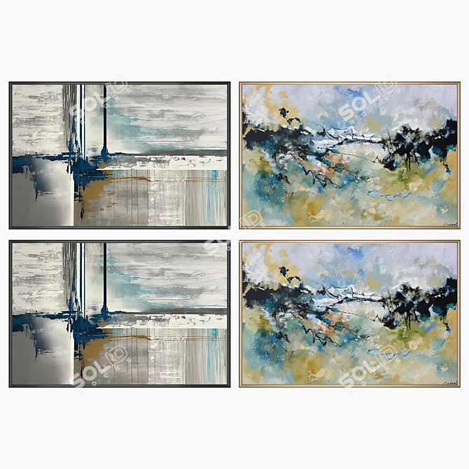 Artwork Set with Multiple Frames 3D model image 2