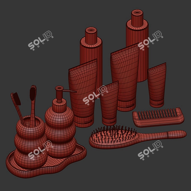 Kids Bathroom Decor Set 3D model image 5