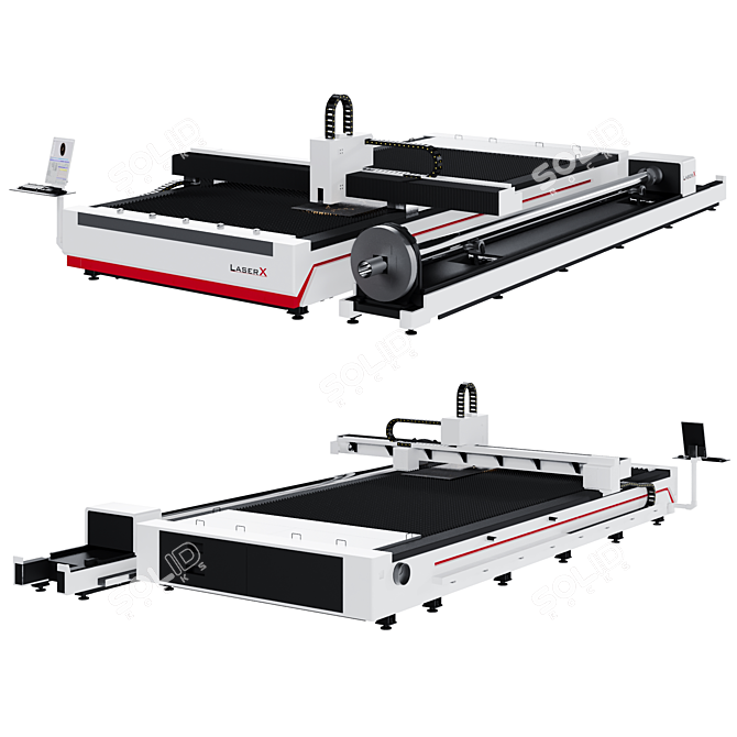 Fiber Laser Metal Cutter | 500x220 cm 3D model image 2