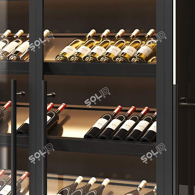 Modern Wine Cabinet Set with Dishes 3D model image 3