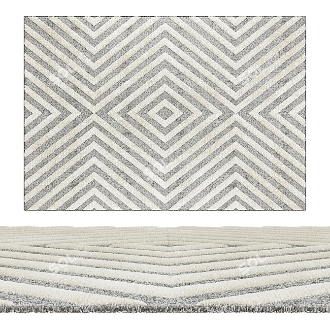 Geometric Eco Kilim Rug - Sevilla 5506 3D model image 1