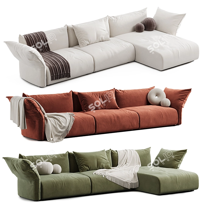 Comfort Living Sofa - 3D Model 3D model image 1