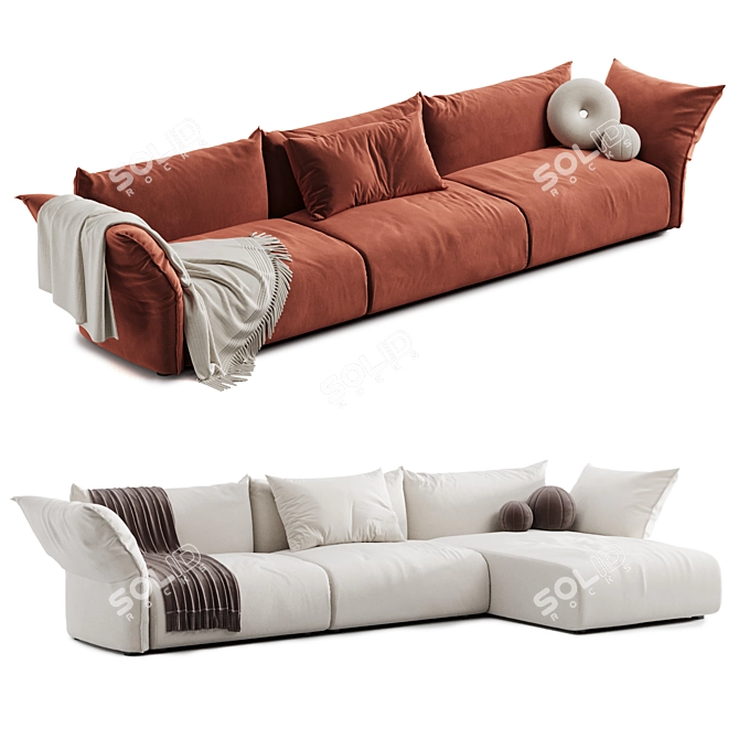 Comfort Living Sofa - 3D Model 3D model image 2