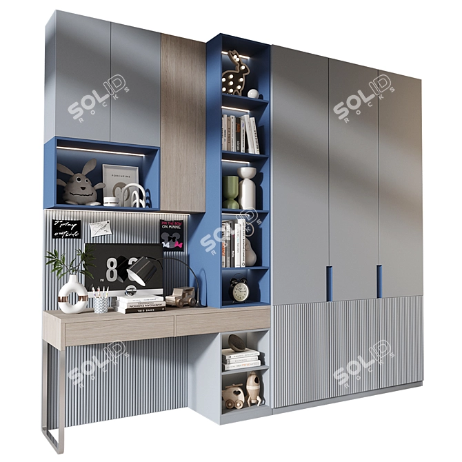 Custom Wardrobe Composition 3D Model 3D model image 2