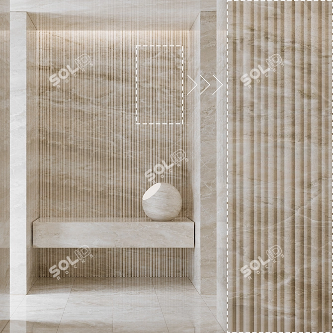 Marble Stone 3D Panels Collection 3D model image 2