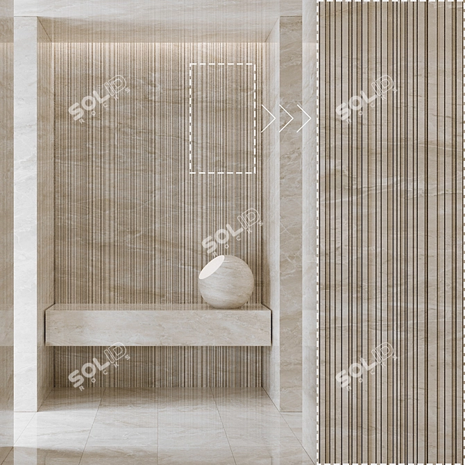 Marble Stone 3D Panels Collection 3D model image 3