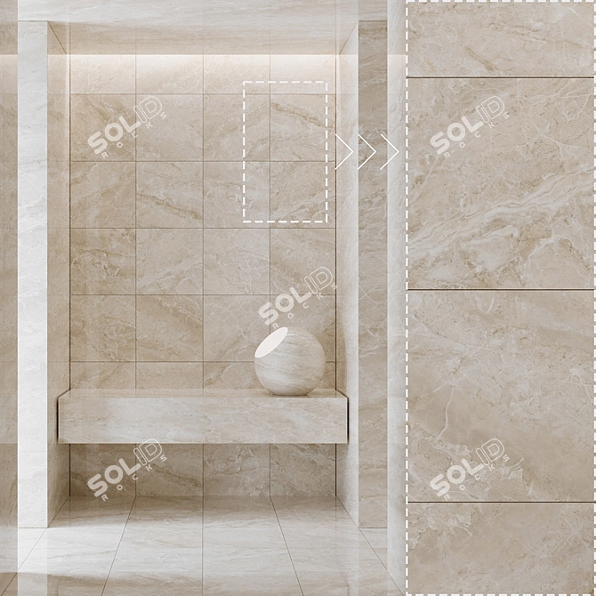 Marble Stone 3D Panels Collection 3D model image 4