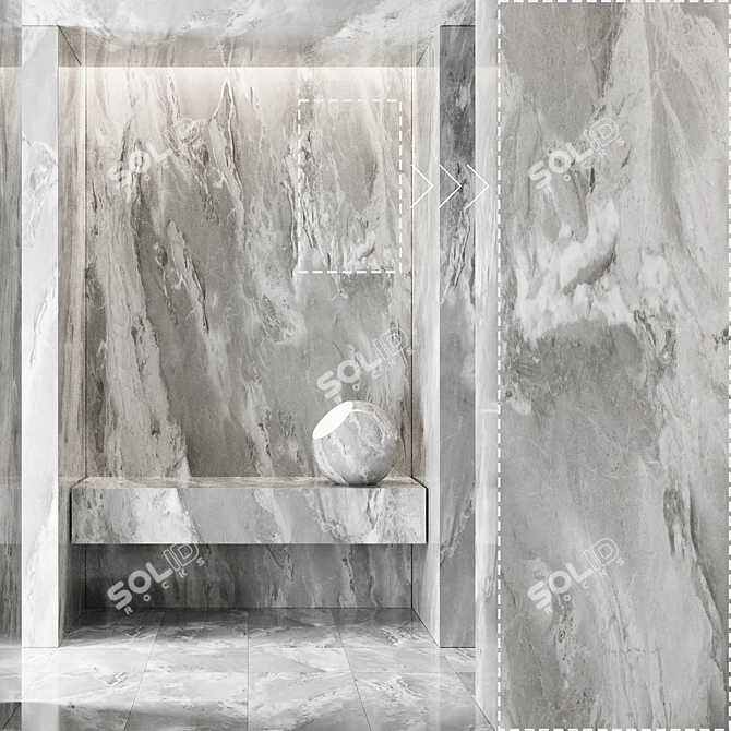 Luxury Marble Stone Textures Set 3D model image 6