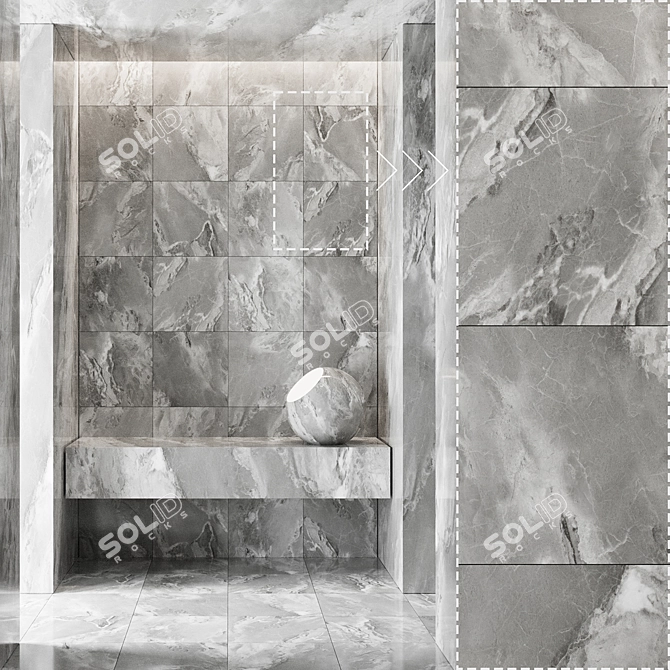 Luxury Marble Stone Textures Set 3D model image 3