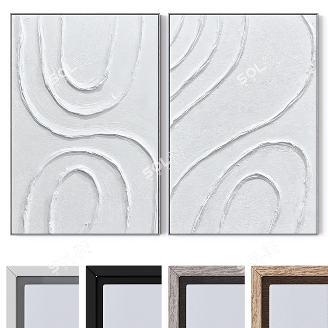 High-quality Wall Art Frames Set 3D model image 1