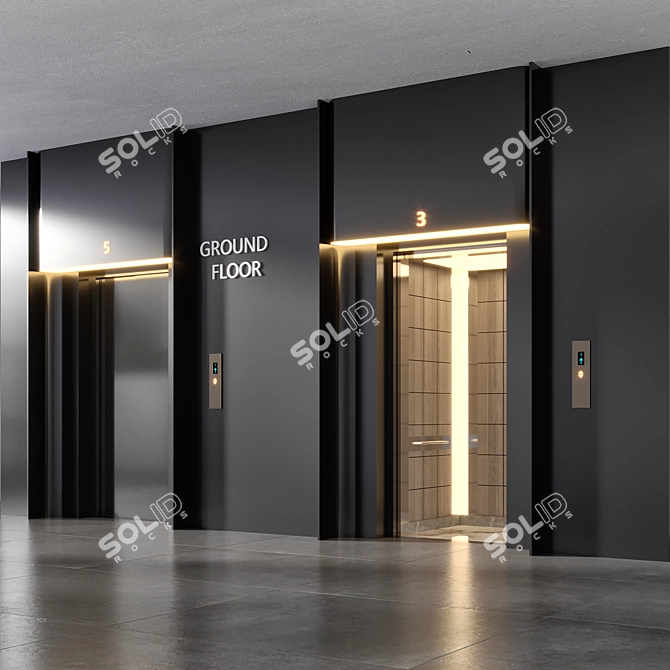  Modern Elevator Design for 3D环境 3D model image 3