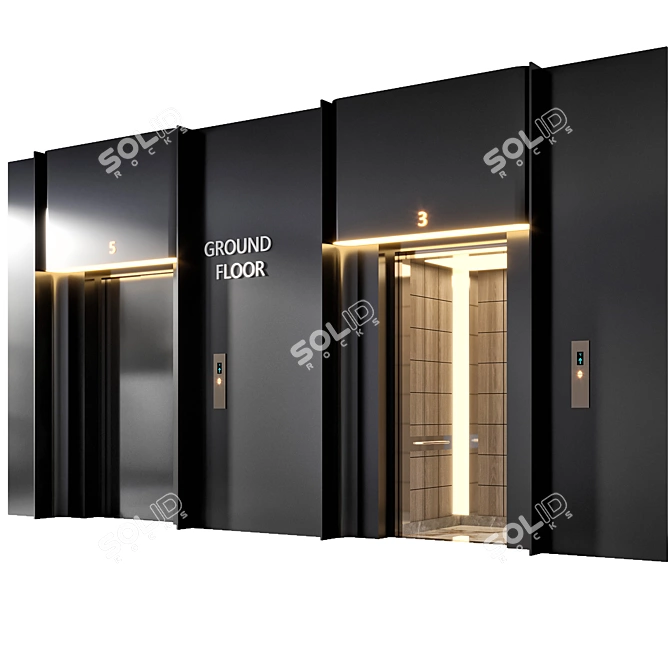  Modern Elevator Design for 3D环境 3D model image 8