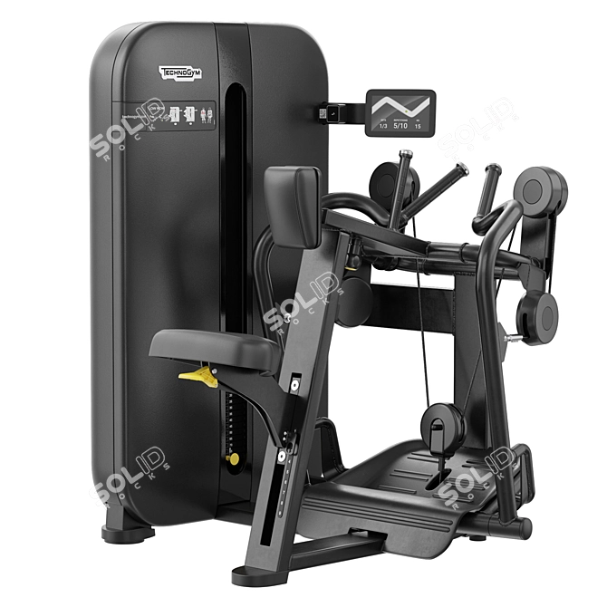 Advanced Technogym Low Row Machine 3D model image 1