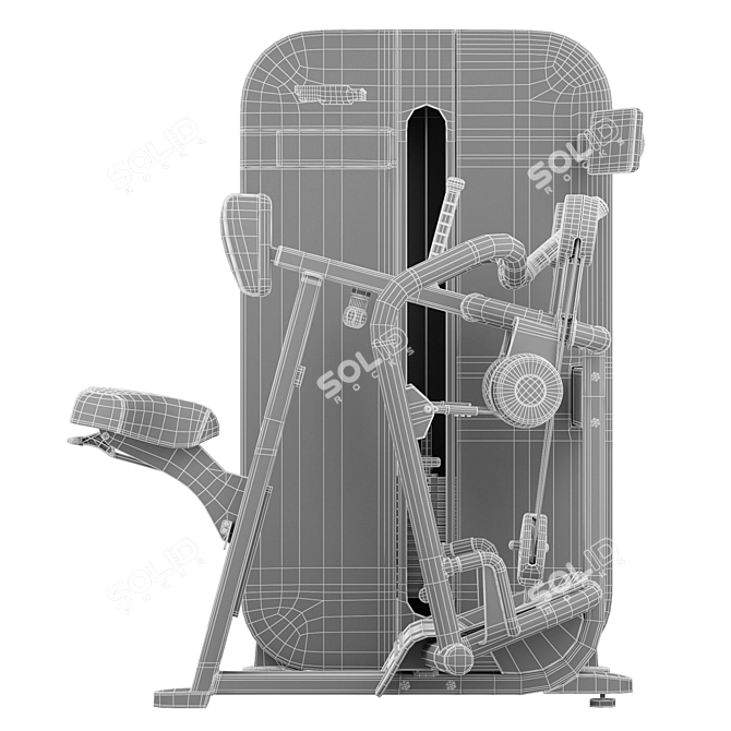 Advanced Technogym Low Row Machine 3D model image 6