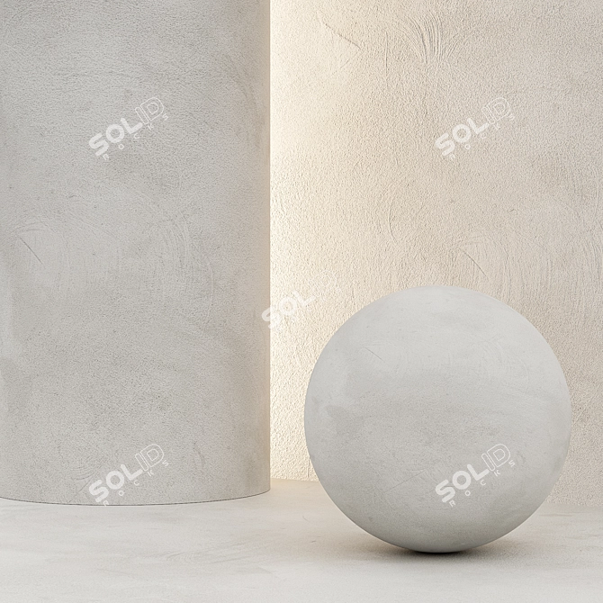 Decorative Plaster Material Texture Set 3D model image 1