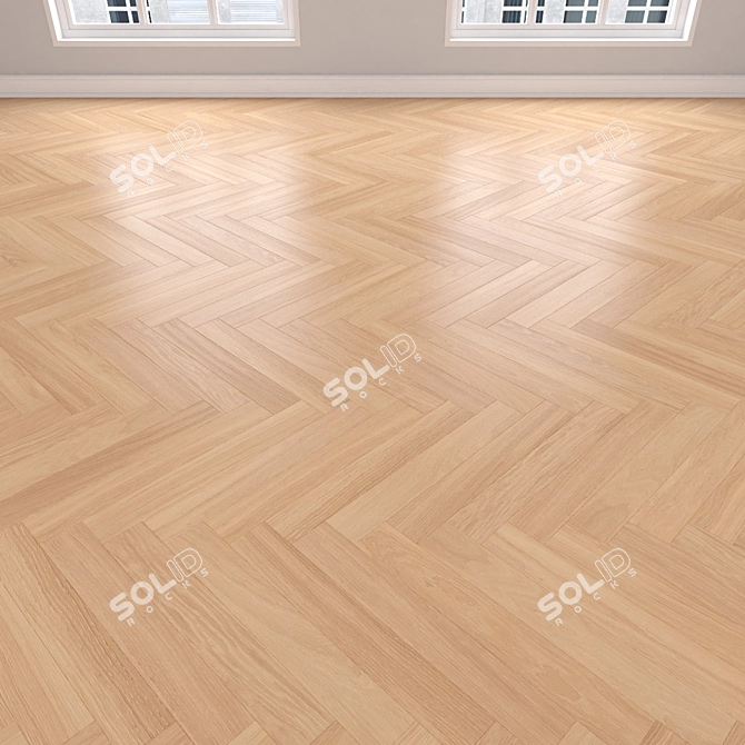 Versatile Oak Parquet Planks 3D model image 3