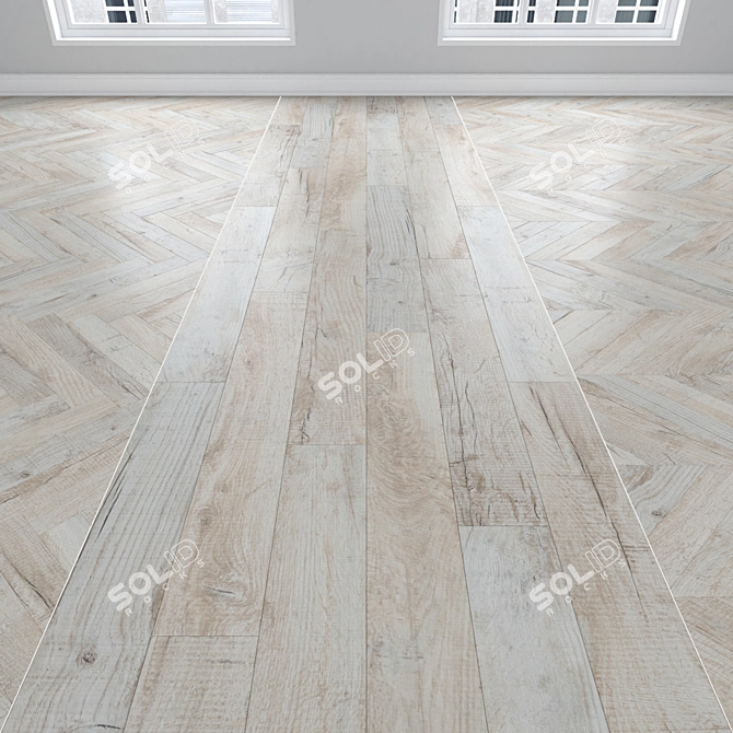 Oak Parquet Collection. Linear, Chevron, Herringbone. 3D model image 1