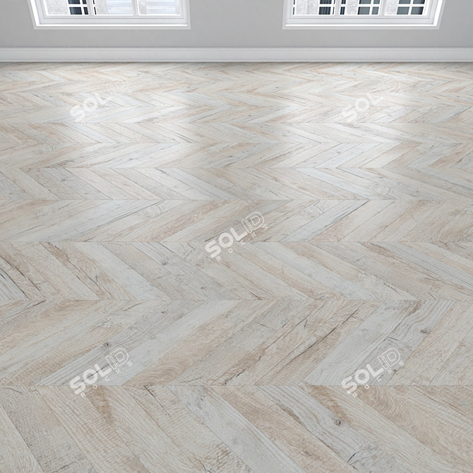 Oak Parquet Collection. Linear, Chevron, Herringbone. 3D model image 4