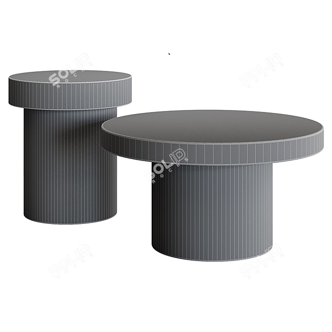 Terrazzo Mushroom Concrete Coffee Tables 3D model image 6