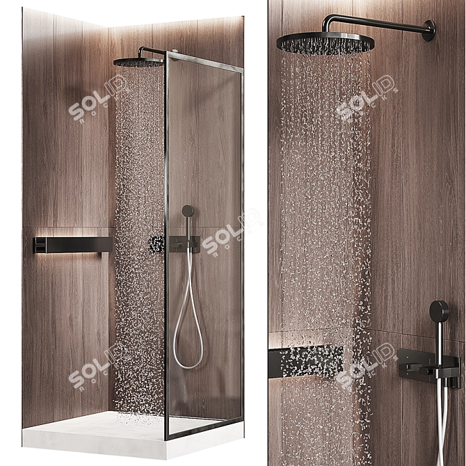 Frameless Shower Enclosure Kit 3D model image 1