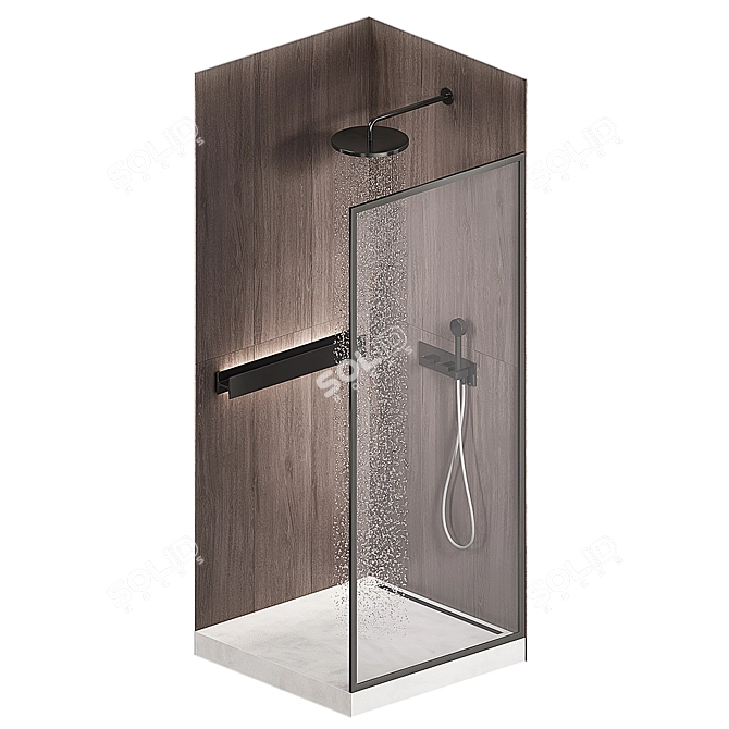 Frameless Shower Enclosure Kit 3D model image 3