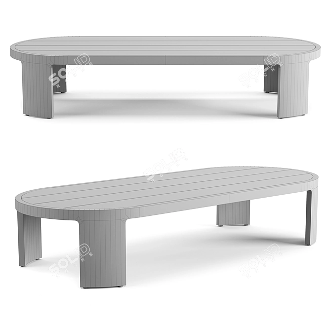 RH Bronte Rectangular Coffee Table 3D model image 3