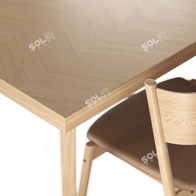 Modern Dining Set with Unique Design 3D model image 2