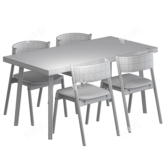 Modern Dining Set with Unique Design 3D model image 4