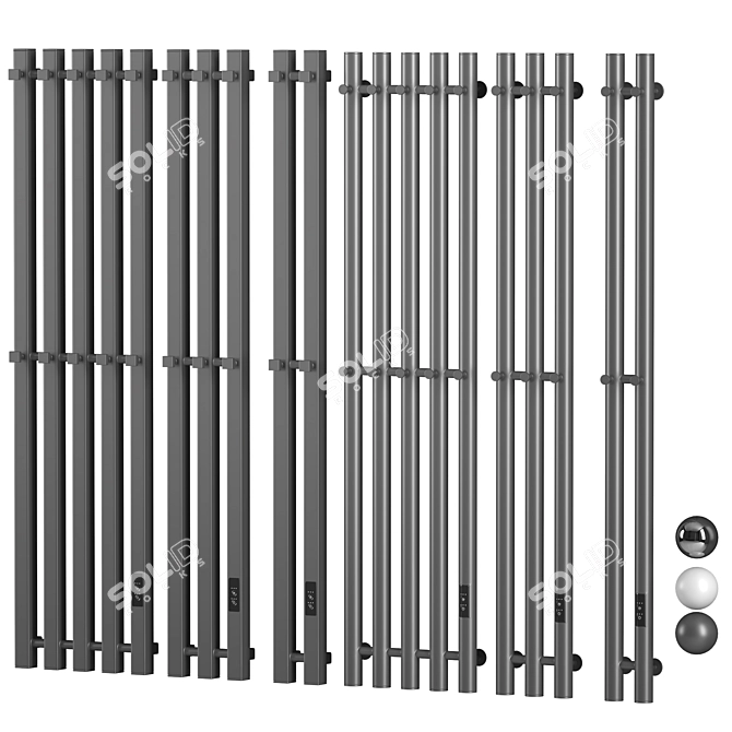 Electric Heated Towel Rails Set 3D model image 1