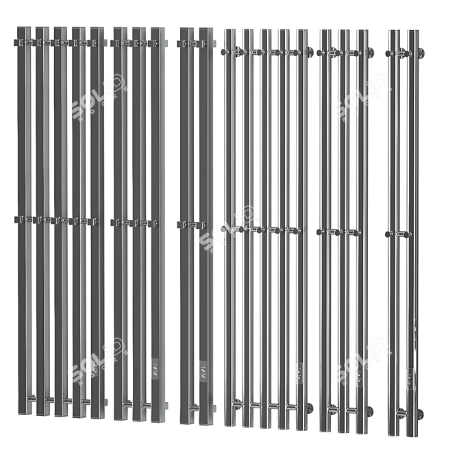 Electric Heated Towel Rails Set 3D model image 2