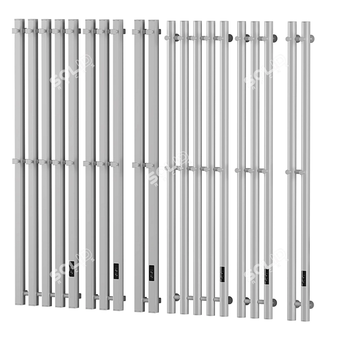 Electric Heated Towel Rails Set 3D model image 3