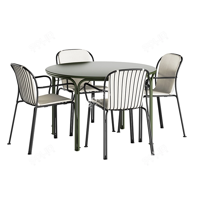 Modern Outdoor Dining Set Set 3D model image 4