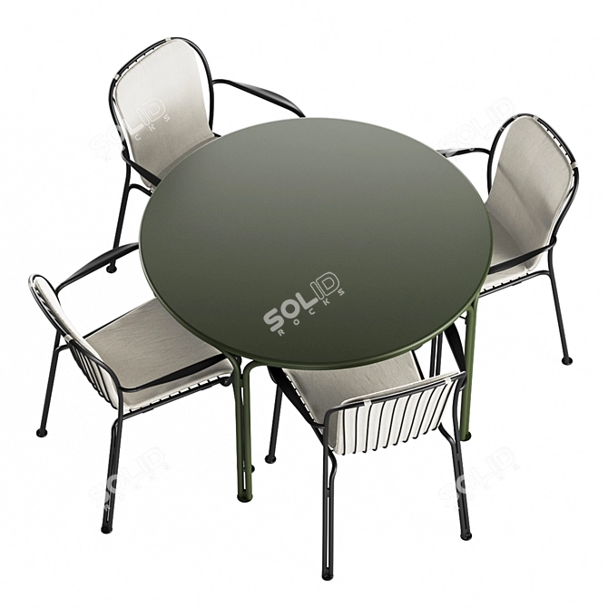 Modern Outdoor Dining Set Set 3D model image 5