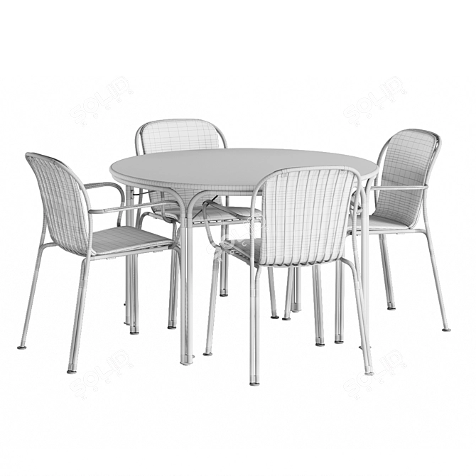 Modern Outdoor Dining Set Set 3D model image 2