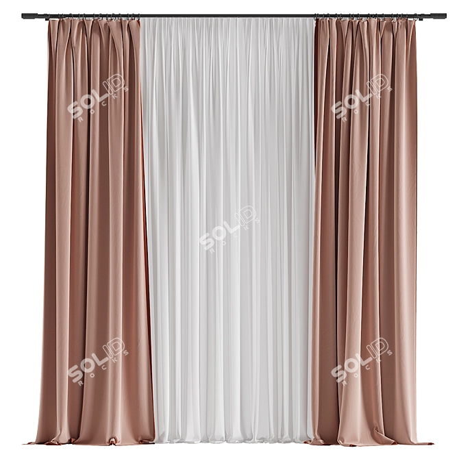 Modernized Curtain Design 3D model image 1