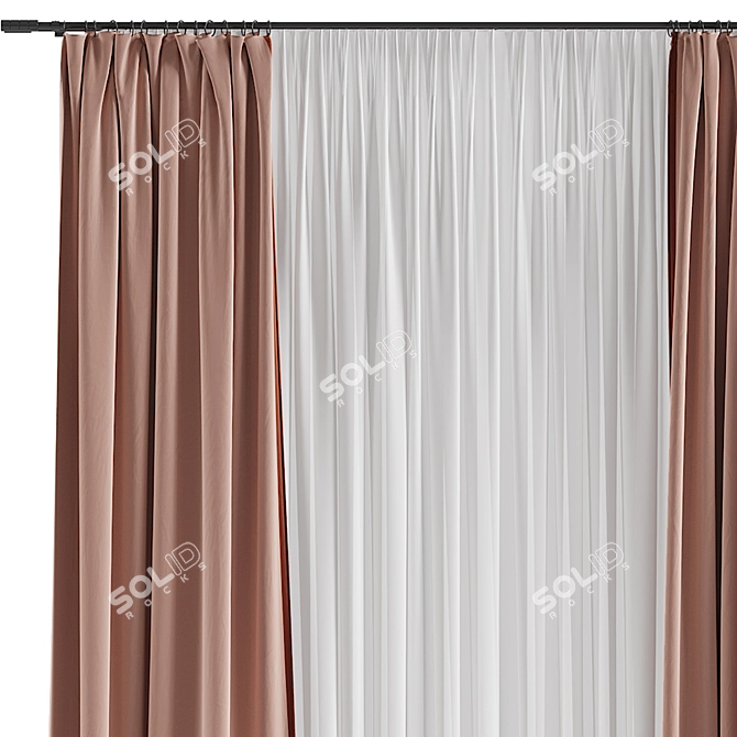 Modernized Curtain Design 3D model image 2