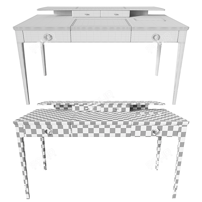 Art Deco Style Writing Desk 3D model image 4