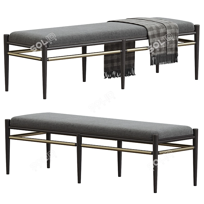 Sleek Smoke Visby Bench 3D model image 1