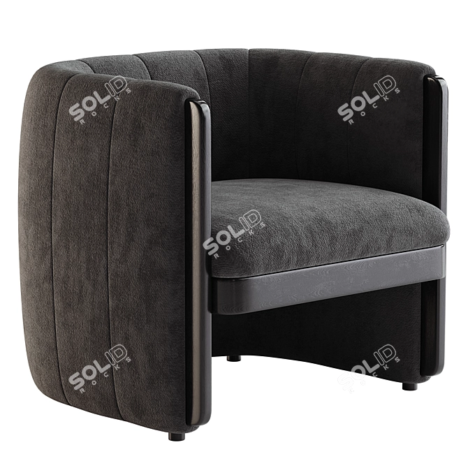 Contemporary Fresno Accent Chair 3D model image 2