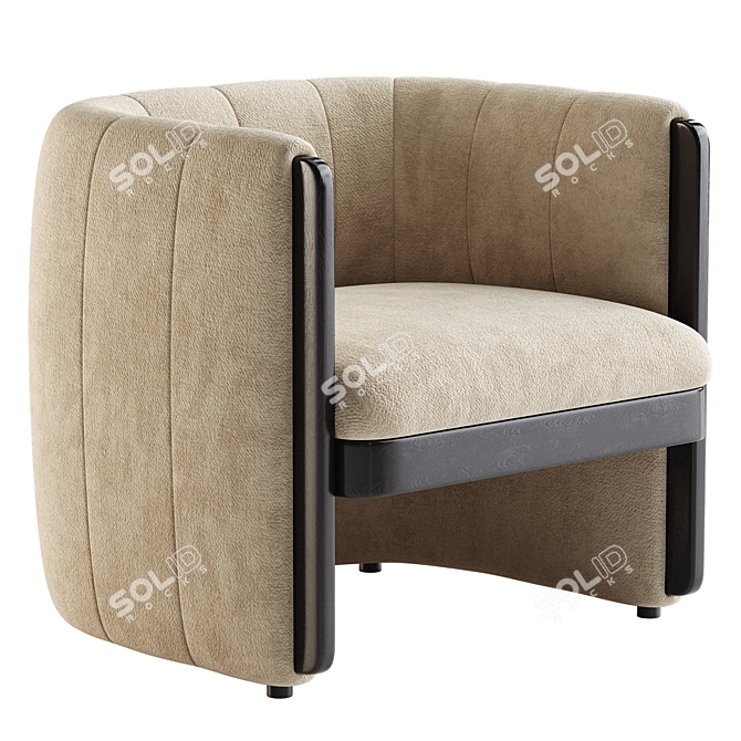 Contemporary Fresno Accent Chair 3D model image 3