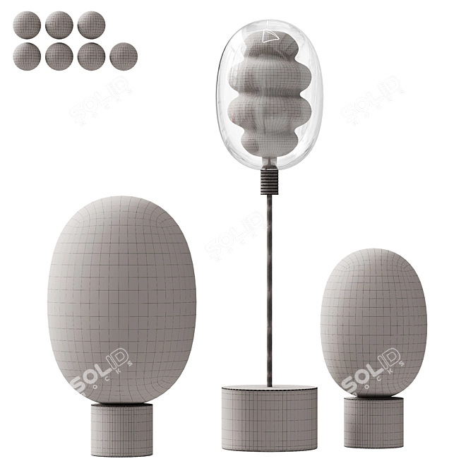 Modern Glam Table Lamp 3D model image 4