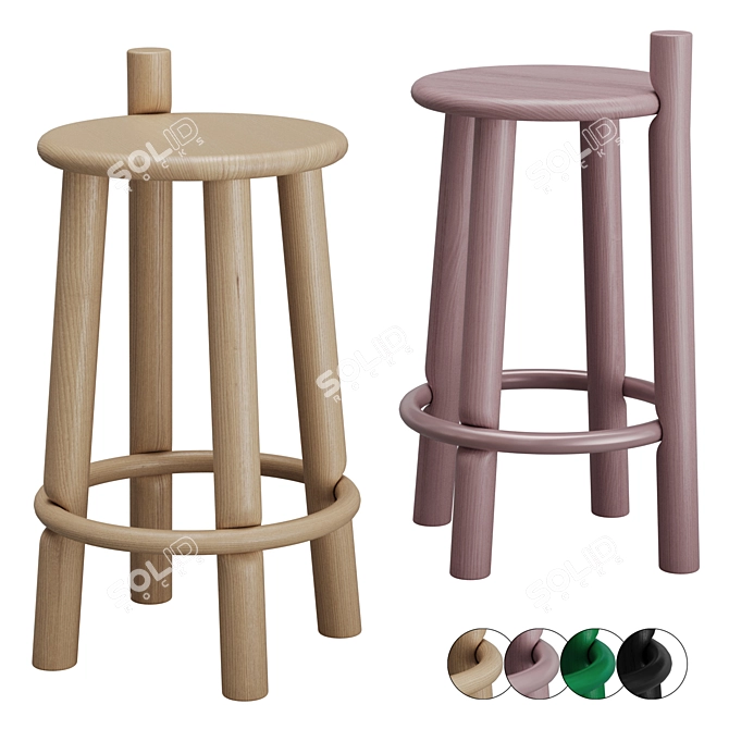 Modern Dopo Counter Stool by Mattiazzi 3D model image 1