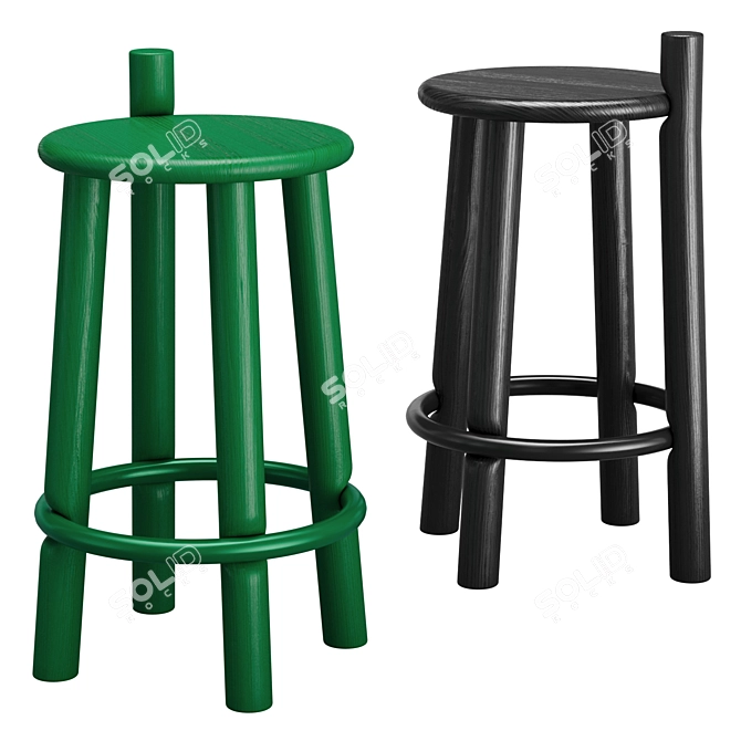 Modern Dopo Counter Stool by Mattiazzi 3D model image 4