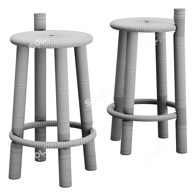 Modern Dopo Counter Stool by Mattiazzi 3D model image 7