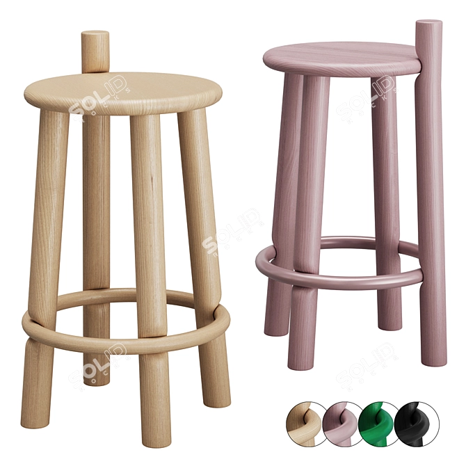 Modern Dopo Counter Stool by Mattiazzi 3D model image 8