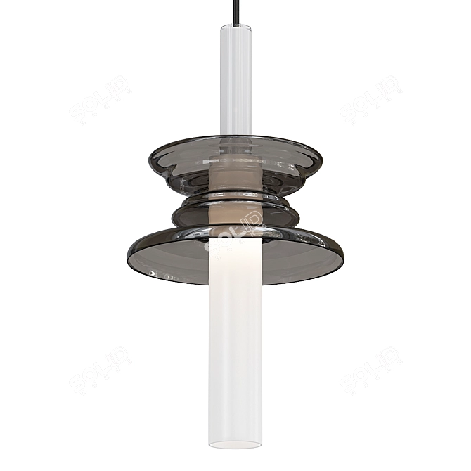 Sleek Pendant Light Sound Wave 3D model image 1