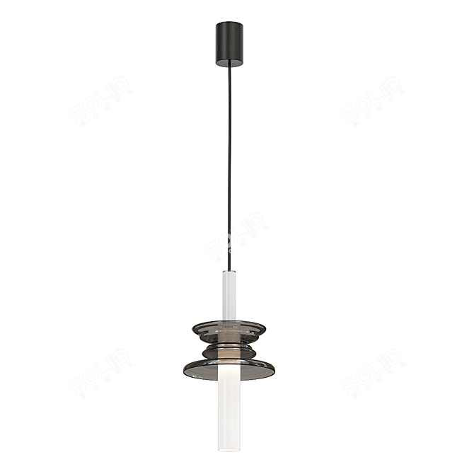 Sleek Pendant Light Sound Wave 3D model image 2